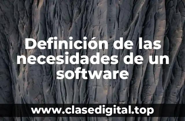 Definición de las necesidades de un software