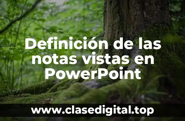 Definición de las notas vistas en PowerPoint