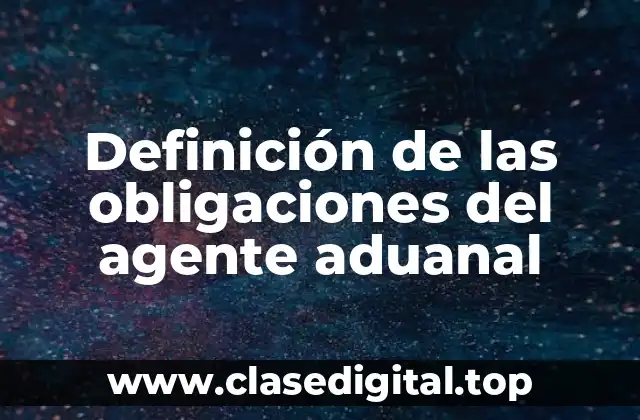 Definición de las obligaciones del agente aduanal