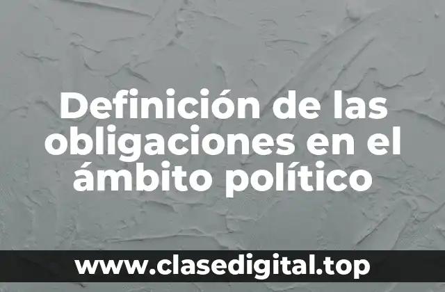 Definición de las obligaciones en el ámbito político