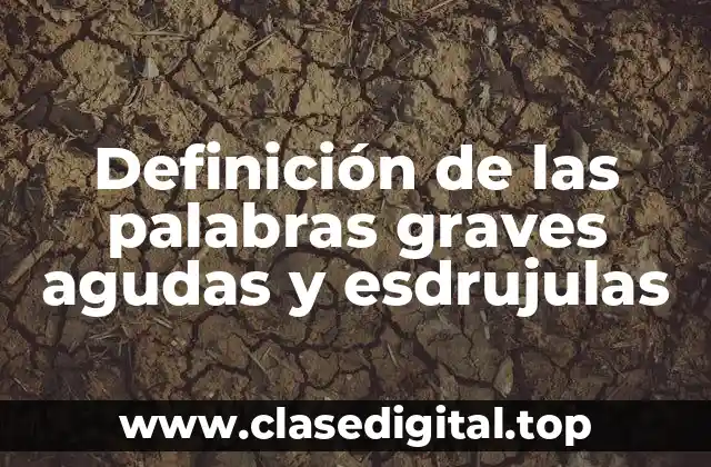 Definición de las palabras graves agudas y esdrujulas