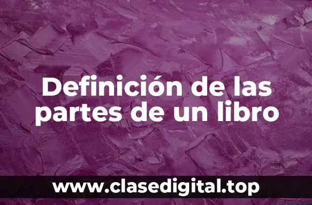 Definición de las partes de un libro