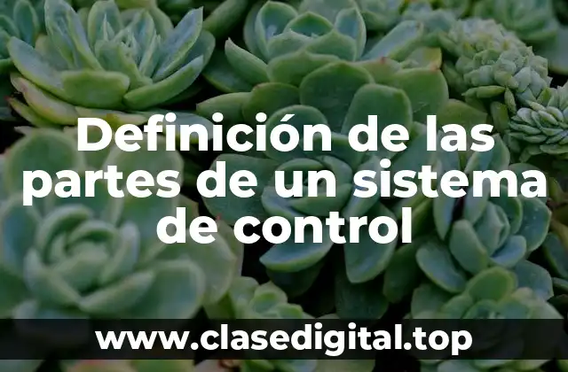 Definición de las partes de un sistema de control