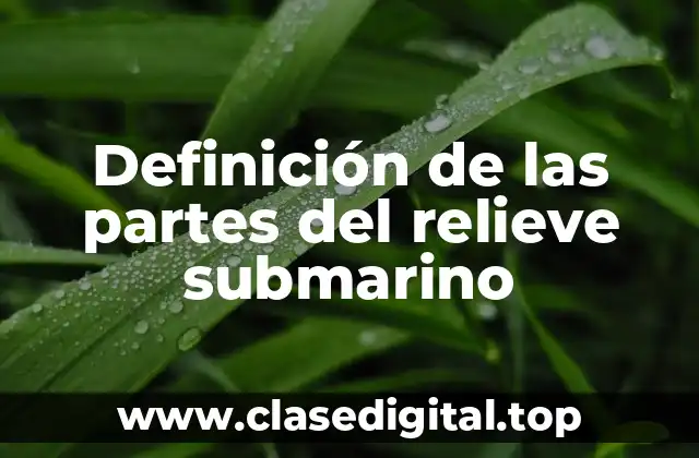 Definición de las partes del relieve submarino