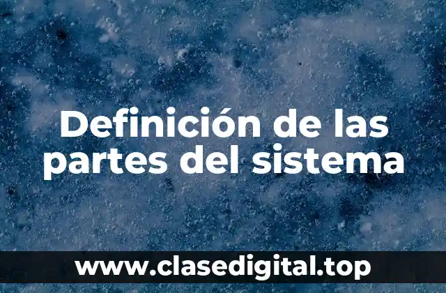 Definición de las partes del sistema