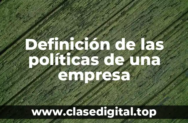 Definición de las políticas de una empresa