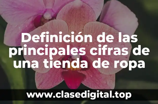 Definición de las principales cifras de una tienda de ropa