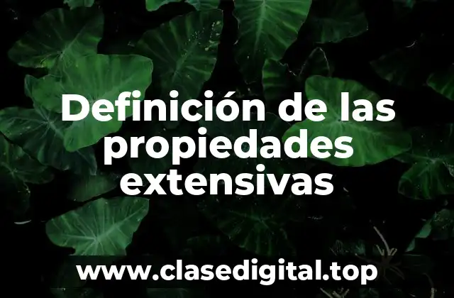 Definición de las propiedades extensivas