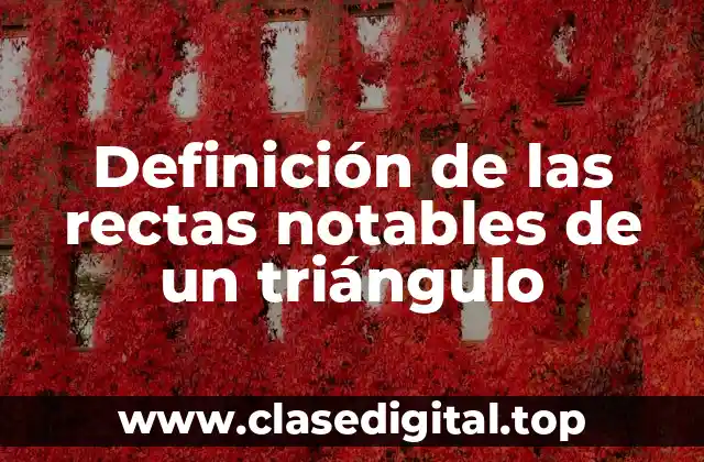 📗 Definición técnica de las rectas notables de un triángulo