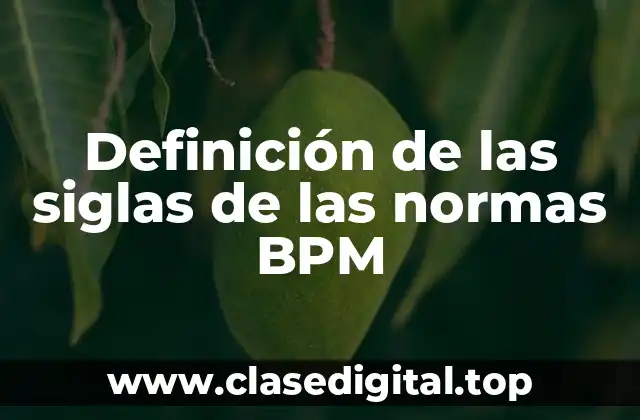 Definición de las siglas de las normas BPM