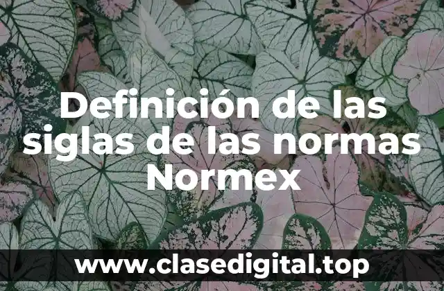 Definición de las siglas de las normas Normex