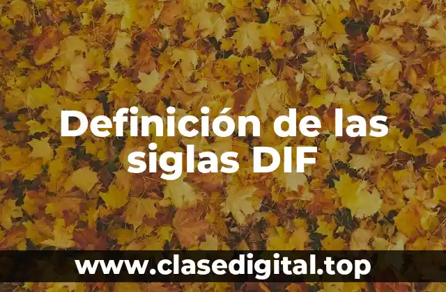 Definición de las siglas DIF