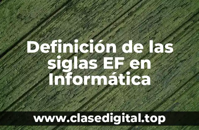 Definición de las siglas EF en Informática