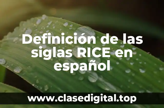 Definición de las siglas RICE en español
