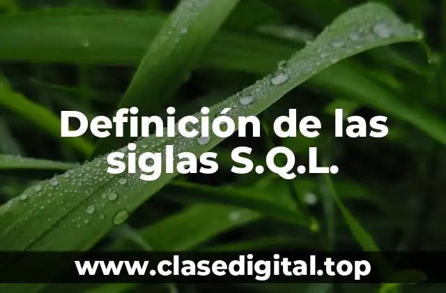 Definición de las siglas S.Q.L.