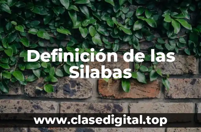 Definición de las Silabas