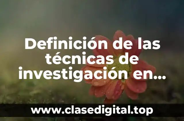 Definición de las técnicas de investigación en materia penal
