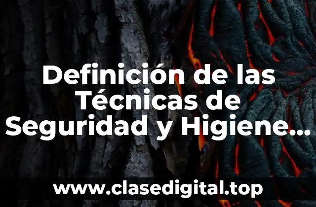 Definición de las Técnicas de Seguridad y Higiene Industrial