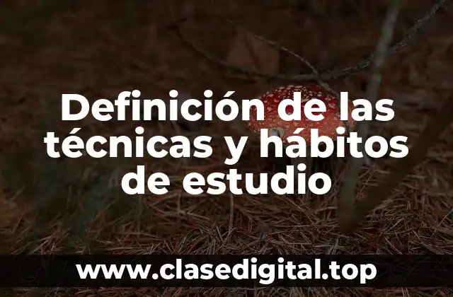 Definición de las técnicas y hábitos de estudio