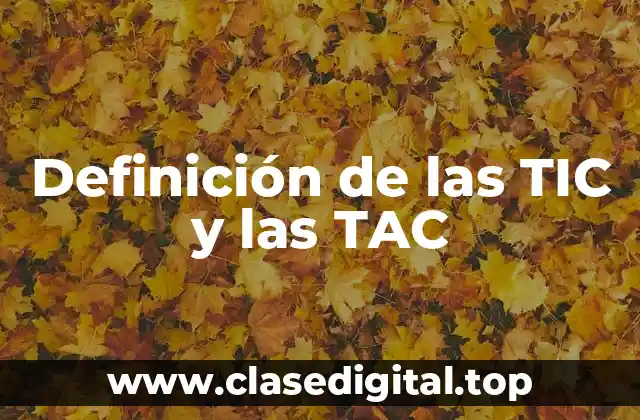Definición de las TIC y las TAC