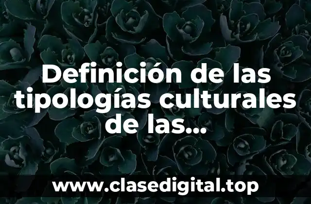 Definición de las tipologías culturales de las organizaciones