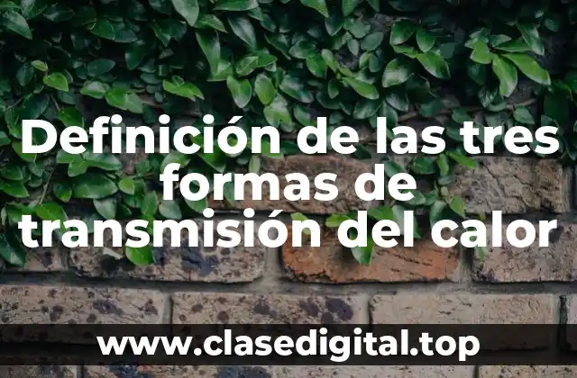 Definición de las tres formas de transmisión del calor