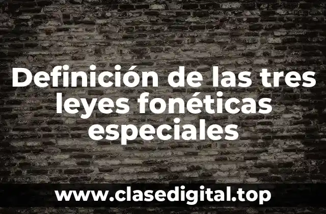 Definición de las tres leyes fonéticas especiales