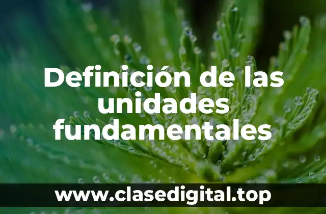 Definición de las unidades fundamentales