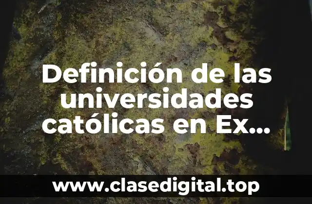 Definición de las universidades católicas en Ex Corde Ecclesiae