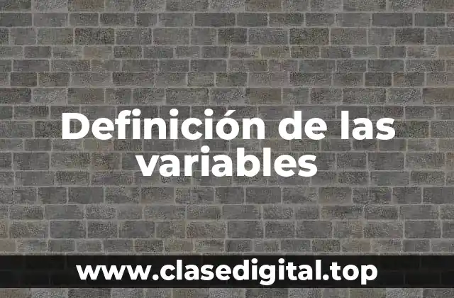Definición de las variables