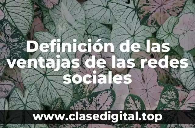 Definición de las ventajas de las redes sociales