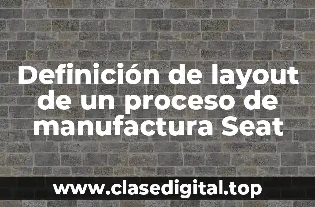 Definición de layout de un proceso de manufactura Seat