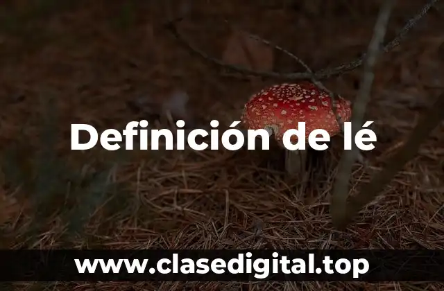 📗 Definición técnica de lé