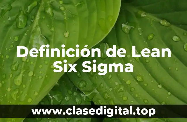 📗 Definición técnica de Lean Six Sigma