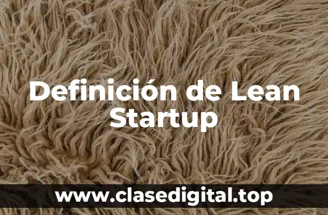 Definición de Lean Startup