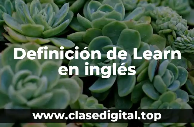 Definición de Learn en inglés