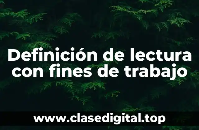✴️ Definición técnica de lectura con fines de trabajo