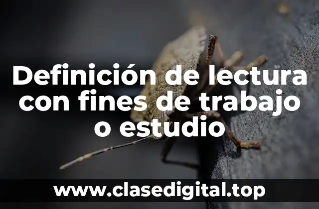 Definición de lectura con fines de trabajo o estudio