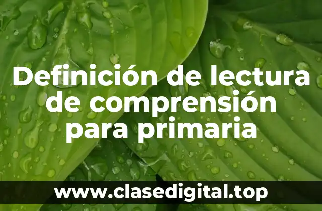 Definición de lectura de comprensión para primaria