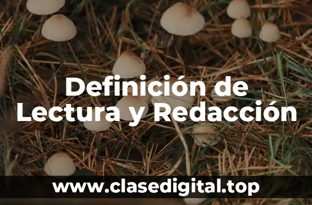 Definición de Lectura y Redacción