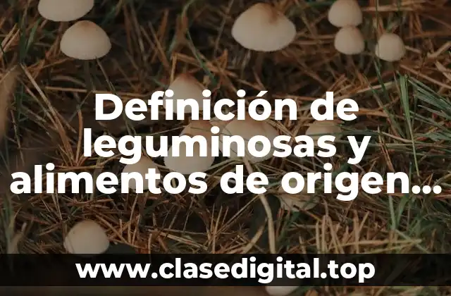 Definición de leguminosas y alimentos de origen animal