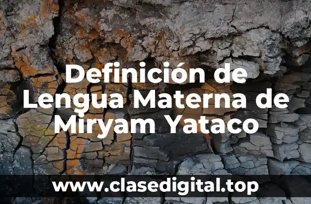 Definición de Lengua Materna de Miryam Yataco