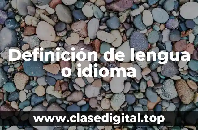 Definición de lengua o idioma