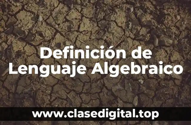 Definición de lenguaje algebraico