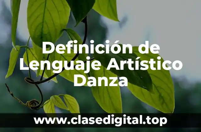 Definición de Lenguaje Artístico Danza