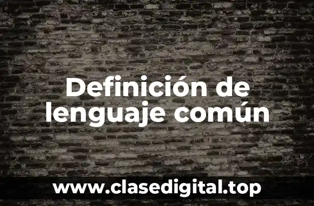 Definición de lenguaje común