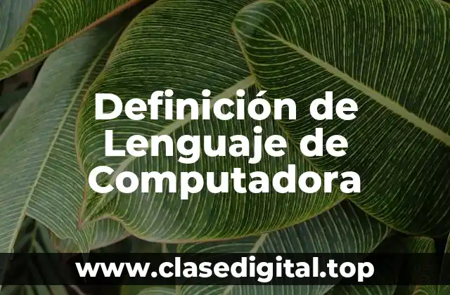 Definición de Lenguaje de Computadora