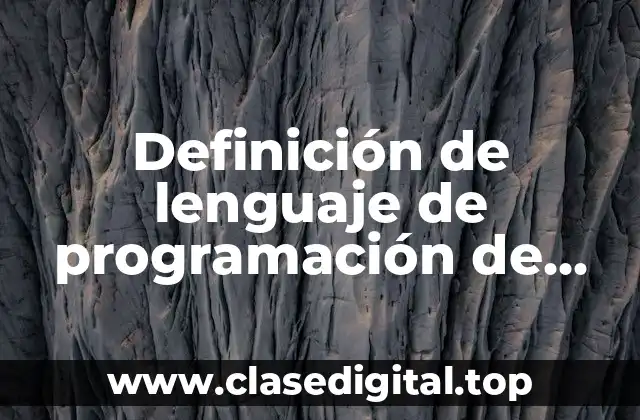 Definición de lenguaje de programación de algoritmo en informática