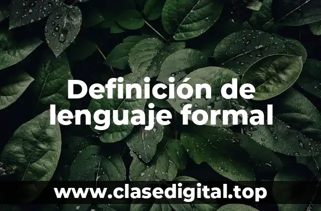 Definición de lenguaje formal