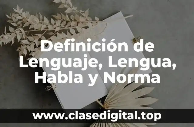 Definición de Lenguaje, Lengua, Habla y Norma